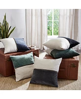 Ihi Home Velvet Linen Zipper Pillow, 20"Sq