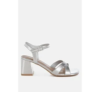 London Rag Edessa Square Toe Block Heel Sandals