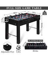 Sugift 48" Competition Foosball Table w/2 Balls & Cup Holders, Soccer Game Table for Kids & Adults, Home or Arcade