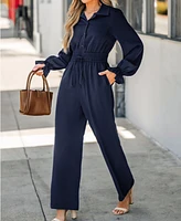 Cupshe Women's Elegant Flowy Cuff V Neck Jumpsuit, Created for Macy's