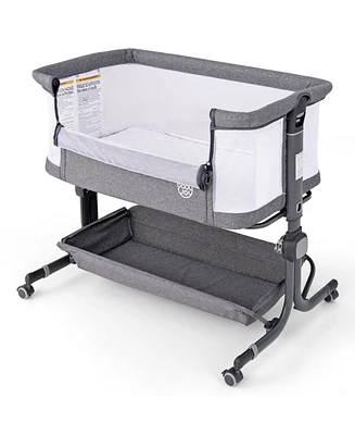 Gouun Baby Bassinet Bedside Sleeper with 6-Level Adjustable Height