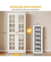 Tribesigns 71-Inch Tall Shoe Cabinet with Doors, 8-Tier Shoe Storage Cabinet with Adjustable Shelves, Modern Shoe Organizer Shoe Rack Cabinet for Entr