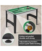 Sugift Mini Pool Table, Compact Billiard Game Table w/Balls, Cues & Accessories for Game Room or Living Room