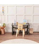 ECR4Kids StudyStation Desk, Grey Wash