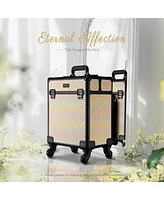 Byootique Rolling Makeup Train Case Cosmetic Trolley Organizer Blush ForgetMeNot