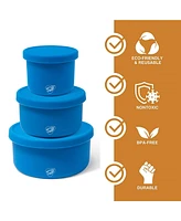 Silipint Lidded Bowls 3 pk Set: Deep Pool - 10, 20, 30 oz