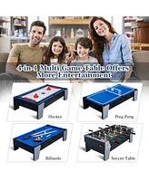 Sugift 4-in-1 Mini Multi Game Table, Combination Game Table, Childrens Combo Arcade Set with Pool Billiards, Hockey, Foosball and Table Tennis