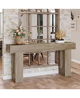Tribesigns 63-Inch Long Console Table, Wooden Rectangular Sofa Table Behind The Couch, Farmhouse Entryway Table for Entrance, Hallway, Living Room, Bl