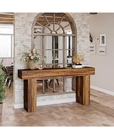Tribesigns Long Console Table, 63 inches Wooden Rectangular Sofa Table for Behind the Couch, Farmhouse Entryway Table for Hallway, Living Room, and En