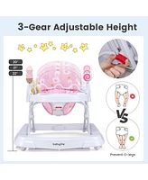 Gouun Foldable Baby Activity Walker with Adjustable Height and Detachable Seat Cushion