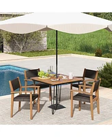 Gouun Set of 2 Stackable Outdoor Wicker Dining Chair