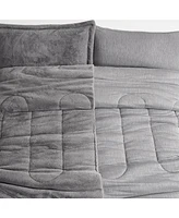 Coma Inducer Opposites Attract Oversized Comforter Set - Plush Chartreux Gray