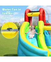 Gymax Inflatable Kids Water Slide Jumper Bounce House Splash Water Pool W/ 480W Blower