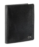 Calvin Klein Men's Leather Passport Wallet with Airtag Holder Luggage Tag, 2-Piece Set