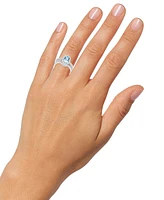 Aquamarine (1-1/2 ct. t.w.) & Diamond (7/8 Oval Halo Bridal Set 14k White Gold