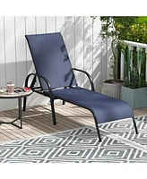 Gouun Adjustable Patio Chaise Folding Lounge Chair with Backrest