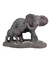 Fc Design "2-pc Gift Set" 9"H Elephant Mother and Baby with Trunk Up Figurine Statue Ornament Home Room Office Decor and Perfect Gift Ideas for Housew