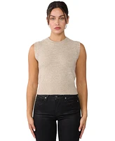 Jennie Liu Women's 100% Cashmere Crewneck Chunky-knit Sweater Vest