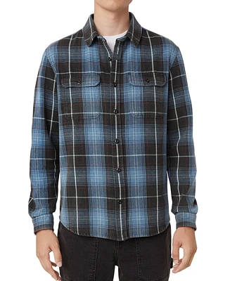 Frank And Oak Men's Distressed Cotton Flannel Shirt