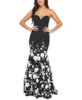 Say Yes Juniors' 3D Floral-Applique Mermaid Gown, Created for Macy's