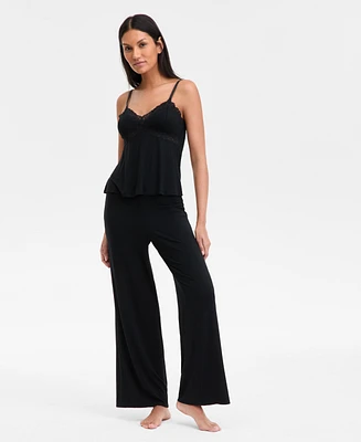 I.n.c. International Concepts Women's Lace-Trim Knit Tank & Pajama Pants Set, Exclusively at Macy's