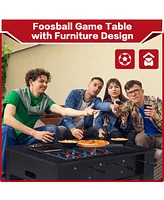 Sugift 42in Foosball Coffee Table, Soccer Game Table with Tempered Glass, Modern Multi Arcade Game Table with 2 Balls