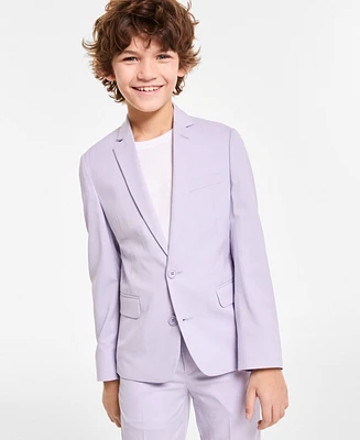 Calvin Klein Slim Fit Big Boys Stretch Tick-Weave Suit Jacket