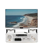 Furinno Jaya Large Entertainment Center Hold up to 55 in. Tv, White & Black