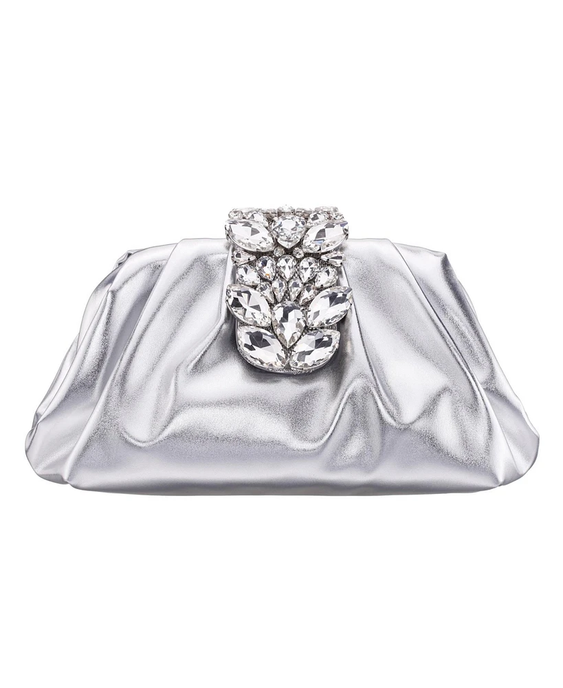 Nina Women's Crytal Frame Snap Clutch