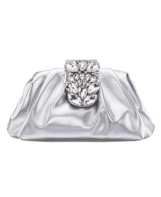 Nina Women's Crytal Frame Snap Clutch