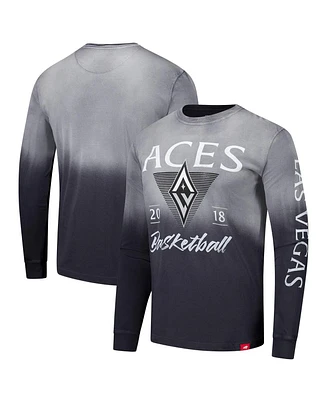 Sportiqe Men's and Women's Gray/Charcoal Las Vegas Aces Sun Fade Vintage Mohave Long Sleeve T-Shirt