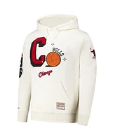 Mitchell & Ness Men's Cream Chicago Bulls Swagger Classic Chenille Pullover Hoodie