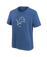 Nike Big Boys and Girls Blue Detroit Lions Logo T-Shirt