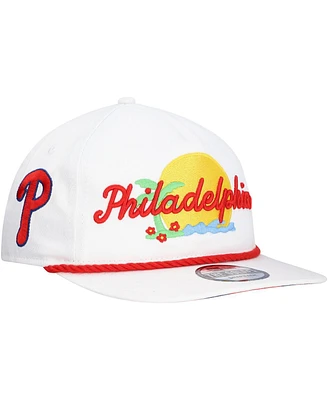 New Era Men's White Philadelphia Phillies Paradise Golfer Adjustable Hat