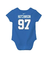 Nike Baby Boys and Girls Aidan Hutchinson Blue Detroit Lions Player Name Number Bodysuit