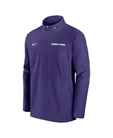 Nike Men's Purple Tcu Horned Frogs 2024 Sideline Coach Quarter-Zip Hoodie Jacket