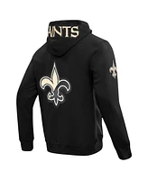 Pro Standard Men's Black New Orleans Saints Split Logo Double Knit Full-Zip Hoodie