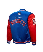 Mitchell & Ness Men's Royal Denver Nuggets Hardwood Classic Primetime Full-Snap Satin Jacket