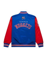 Mitchell & Ness Men's Royal Denver Nuggets Hardwood Classic Primetime Full-Snap Satin Jacket