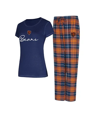 Concepts Sport Women's Chicago Bears Vector T-Shirt Flannel Pants Sleep Set