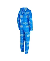 Concepts Sport Women's Blue Detroit Lions Roadway Allover Print Microfleece Full-Zip Union Suit