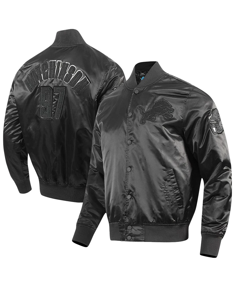 Pro Standard Men's Aidan Hutchinson Black Detroit Lions Player Full-Snap Jacket