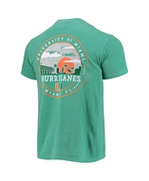 Image One Men's Green Miami Hurricanes Circle Campus Scene T-Shirt