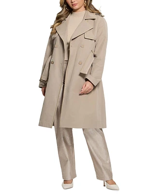 Guess Women's Jenny Faux-Leather Trench Coat