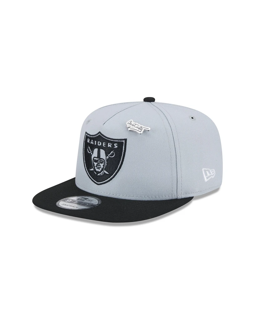 New Era Men's Gray Las Vegas Raiders 2024 Inspire Change A-Frame 9FIFTY Snapback Hat