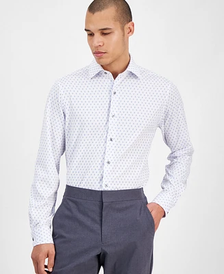 Alfani Men's Slim Fit Long Sleeve Button-Front Dash Diamond Print Shirt, Exclusively at Macy's