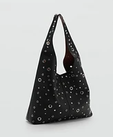 Mango Women's Studded Die-Cut Bag