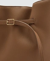 Mango Women's Buckle Detail Bucket Bag