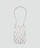 Mango Women's Mesh Crystal Handbag