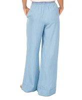 1.state Women's Chambray Wide-Leg Pants